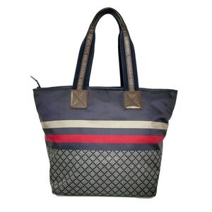 Gucci Nylon Diamante Web Tote bag in navy blue nylon and leather